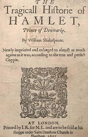 Frontespizio dell'Amleto di William Shakespeare